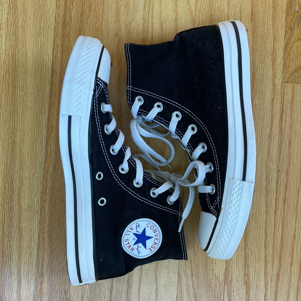 Black converse high top - womens 8